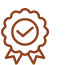 Illustration of a badge with a checkmark symbol in the center.