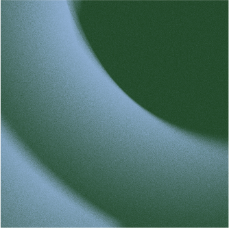 Abstract image with overlapping blue and green curved shapes.