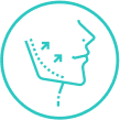 Icon showing face contouring with arrows indicating direction.