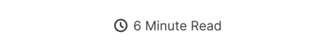 Icon and text indicating a six-minute reading time.