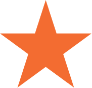 Orange star on a transparent background.