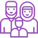 Purple outline of three generic people, two adults and one child.