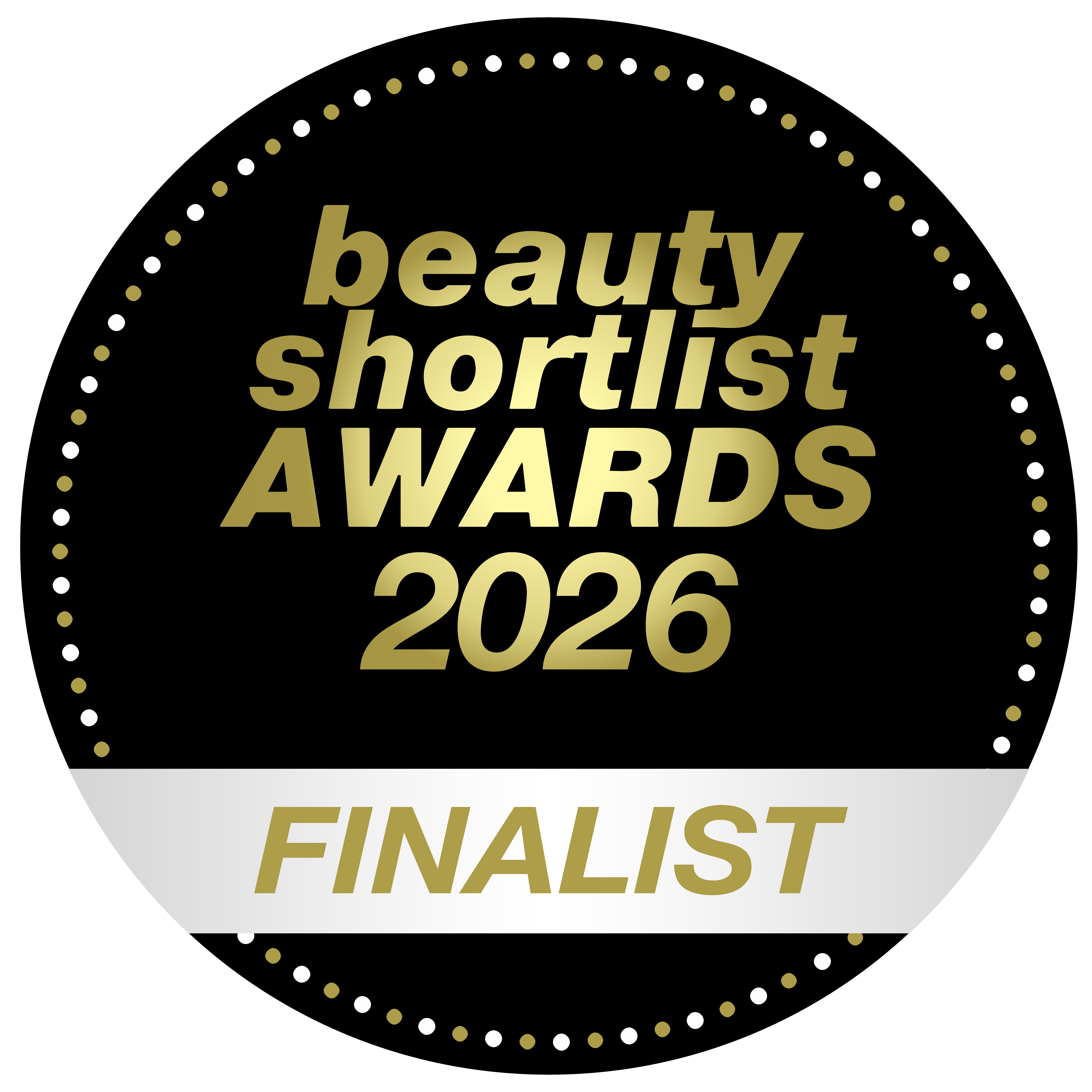 The Universal Beauty Awards Winner 2026 logo on a background of blue and purple paint splashes.