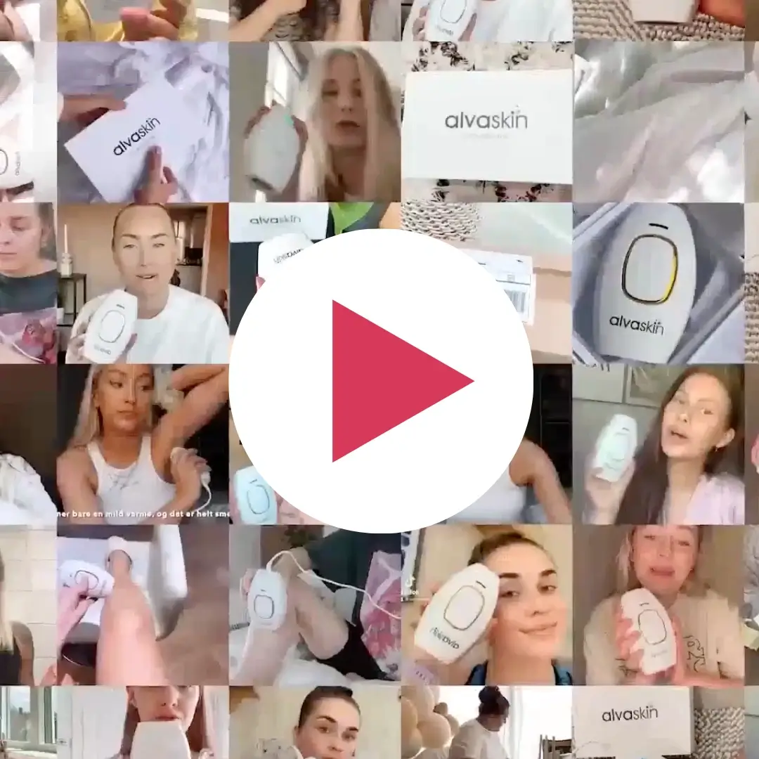 Collage of people using or holding Alvaskin device with a play button overlay.
