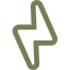 Simple lightning bolt icon in olive green color.