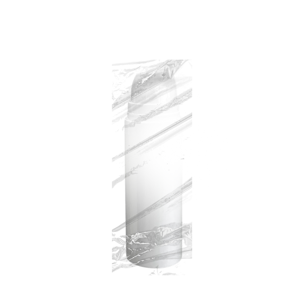 White cylindrical object wrapped in reflective foil.