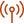 An orange icon of an antenna broadcasting a signal.