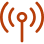 An orange icon of a wireless antenna broadcasting a signal.