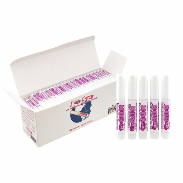 Open box of glue sticks with six standing in front.