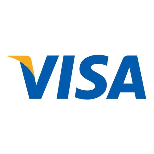 Blue and yellow Visa logo on a white background.