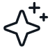 A line icon of a four-pointed star with two smaller plus-sign sparkles next to it.