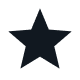 A solid black five-pointed star icon on a white background.