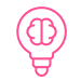 A pink location pin icon on a white background.