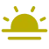 A simple, yellow icon of a sun rising or setting over the horizon.