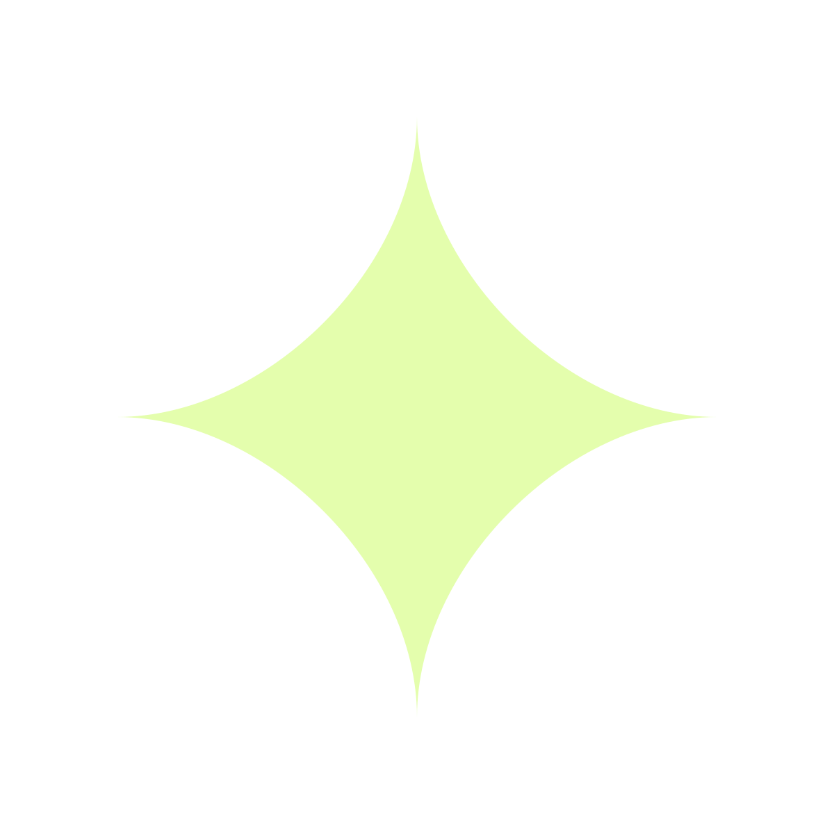 A light green star shape on a black background.