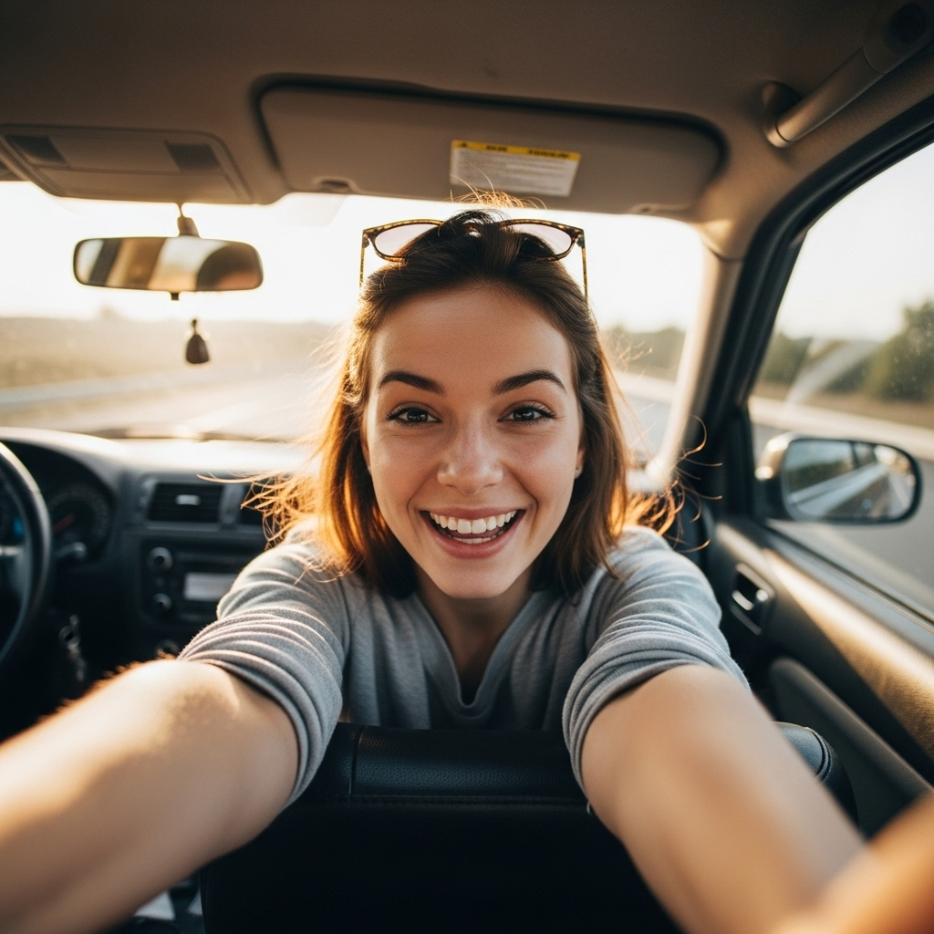 girl taking selfie