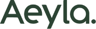 The word 'Aeyla.' in a dark green sans-serif font on a white background.