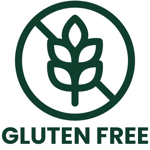 Black text reading 'GLUTEN FREE' on a white background.