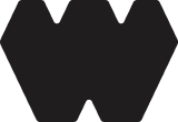 A dark gray, stylized letter 'W' on a black background.