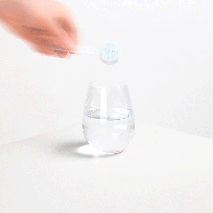 GIF of Dawn being mixed in a glass with water