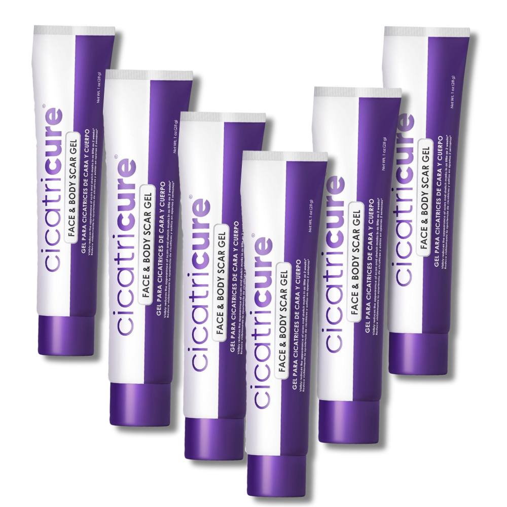 Multiple tubes of Cicatricure Face & Body Scar Gel.
