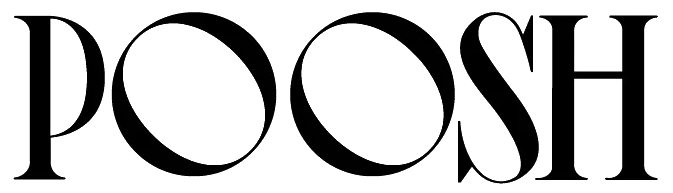 The word Poosh in a black, stylized serif font on a white background.