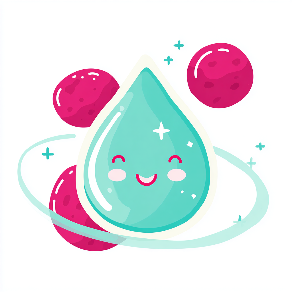 Illustration of a woman's face with highlighted skincare zones and chemical symbols.