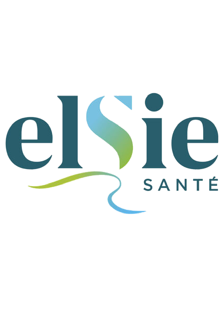 The logo for elsie SANTÉ, featuring a stylized 's' with a blue and green gradient.