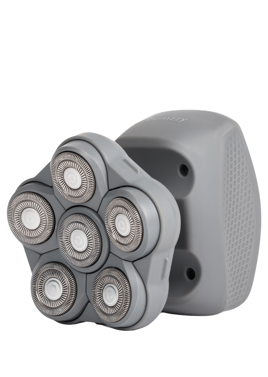 A top-down view of a small, green electronic device with a cat-shaped knob on a white background.