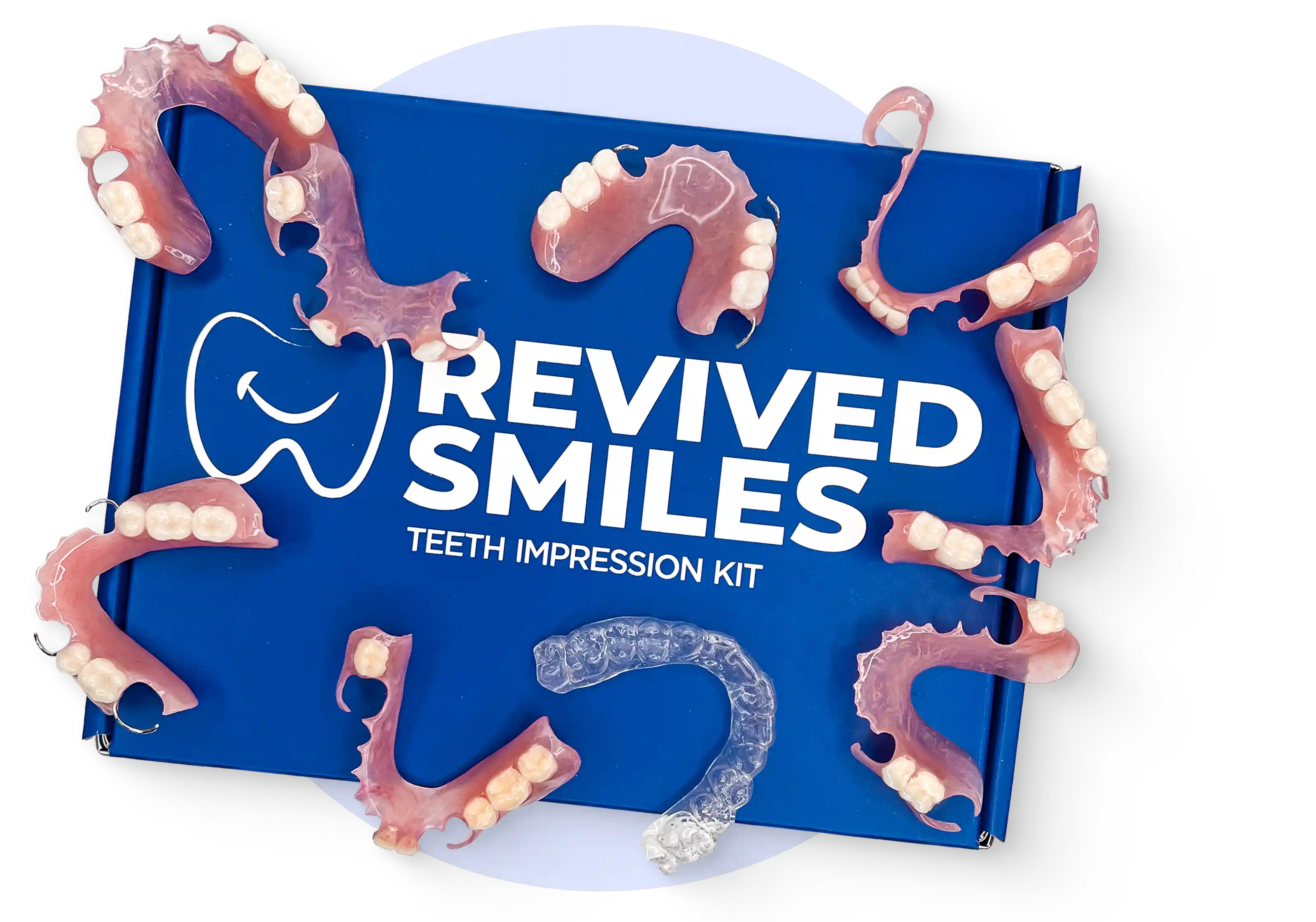 Many Dental appliances on top of a Revived Smiles Box
