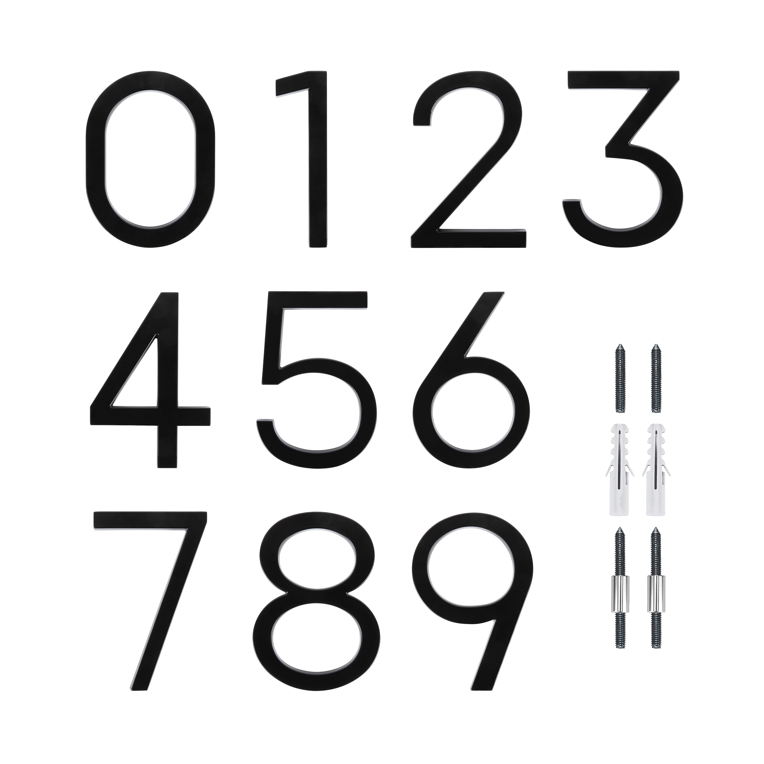 Adoorn 6 inch modern house numbers, matte black