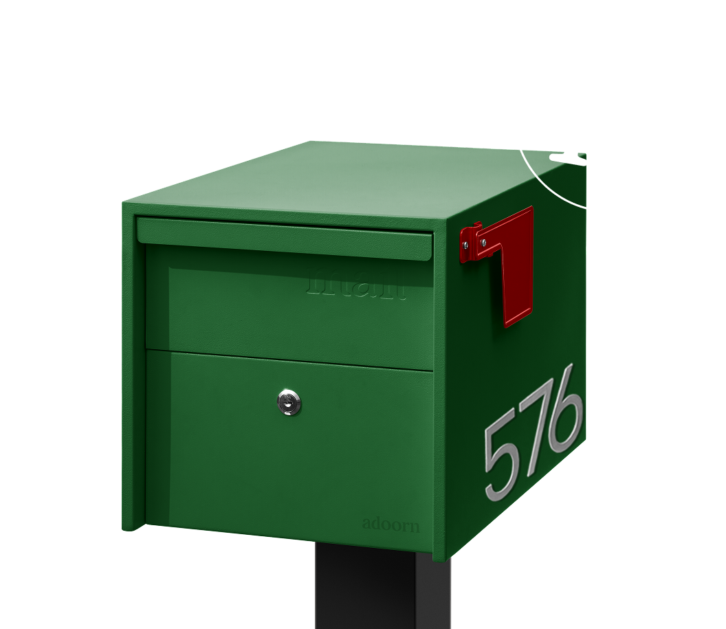 Adoorn mailbox bundle with 4-inch address numbers and mounting post