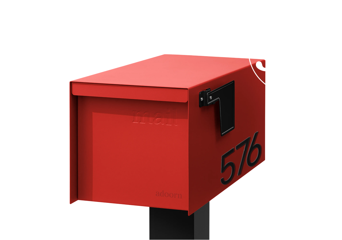 Adoorn mailbox bundle with 4-inch address numbers and mounting post