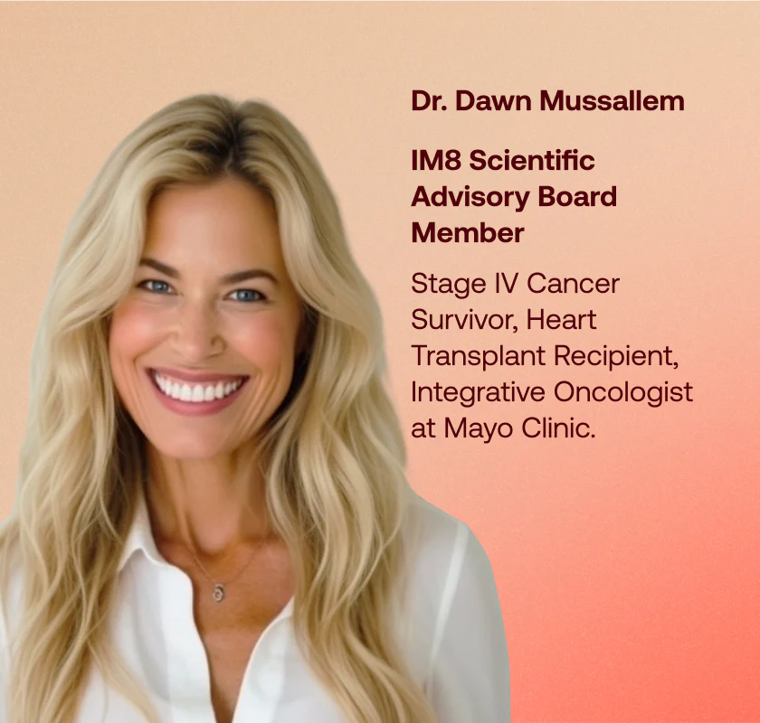 A smiling headshot of Dr. Dawn Mussallem next to text listing her titles and achievements.