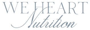 The logo for We Heart Nutrition in a light blue, stylized font.