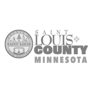 Saint Louis County Minnesota logo in grayscale.