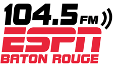 The logo for 104.5 FM ESPN Baton Rouge, a sports radio station.