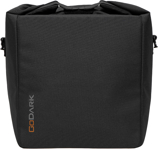 Black rectangular bag with 'GoDark' logo on the side.