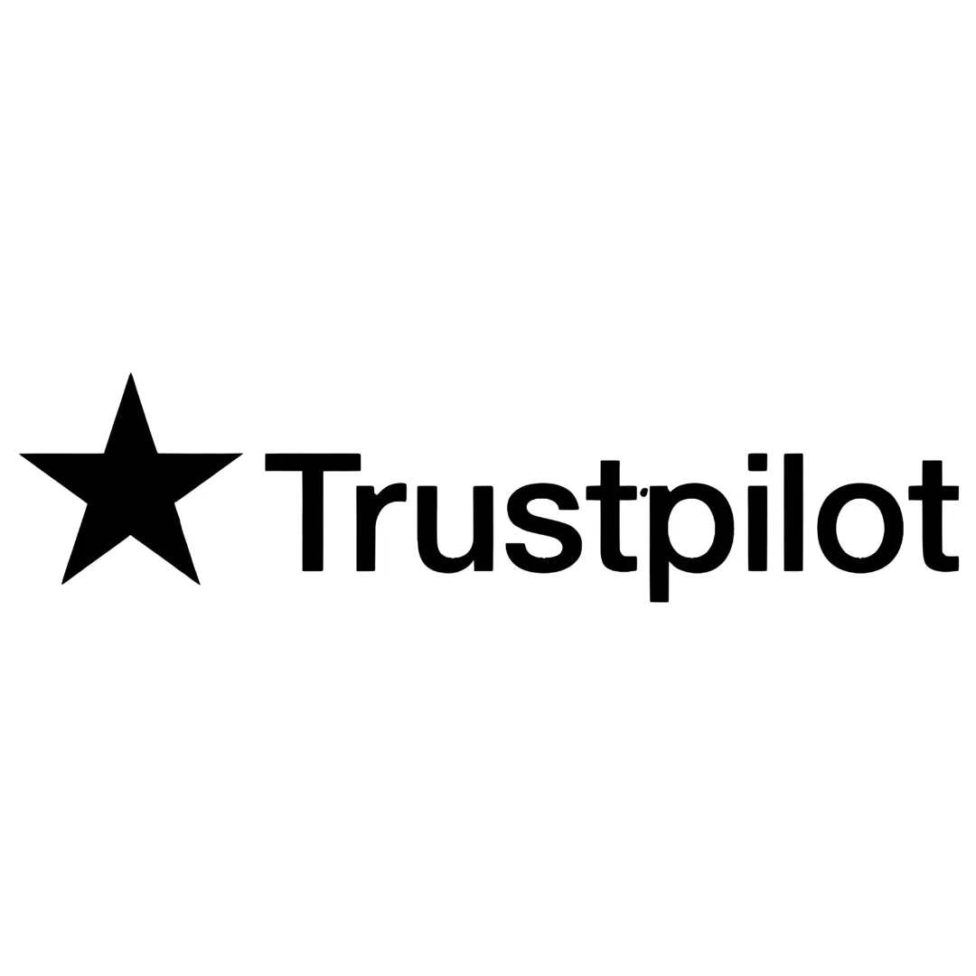 Trustpilot logo with a black star and text.