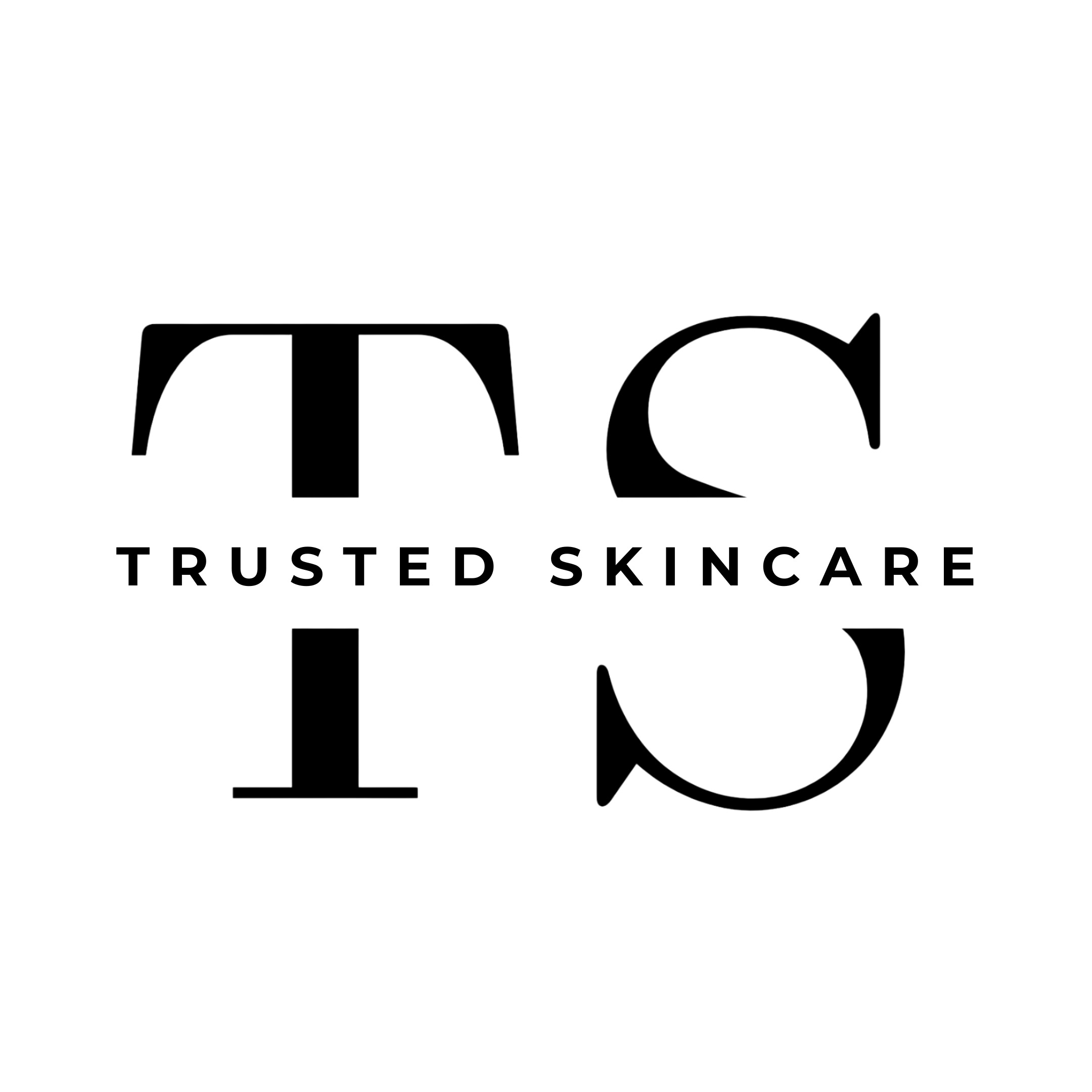 Black text logo 'TS' with 'Trusted Skincare' underneath, on white background.