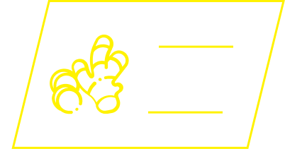 A yellow line drawing of a ginger root next to the word 'Gengibre' inside a parallelogram frame.