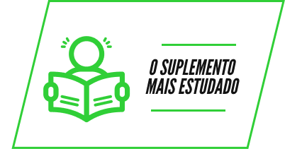 A green icon of a person reading a book next to the text 'O SUPLEMENTO MAIS ESTUDADO'.