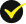A black circle icon with a bright yellow checkmark inside.
