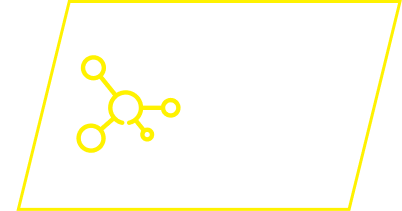 A yellow line icon of a graph with two paths, one solid and one dashed, within a parallelogram.