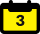 A yellow and black pixelated calendar icon showing the number 3.