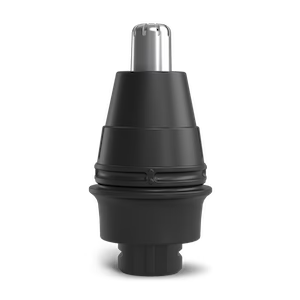 Black and silver mechanical component with a cylindrical shape.