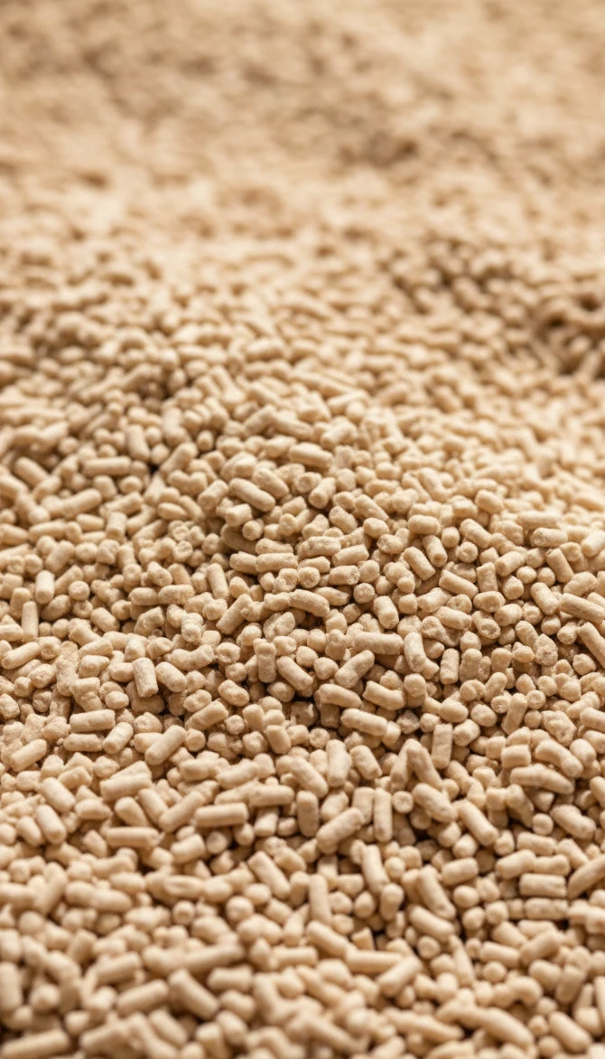 A close-up, selective focus photograph of a pile of active dry yeast granules.