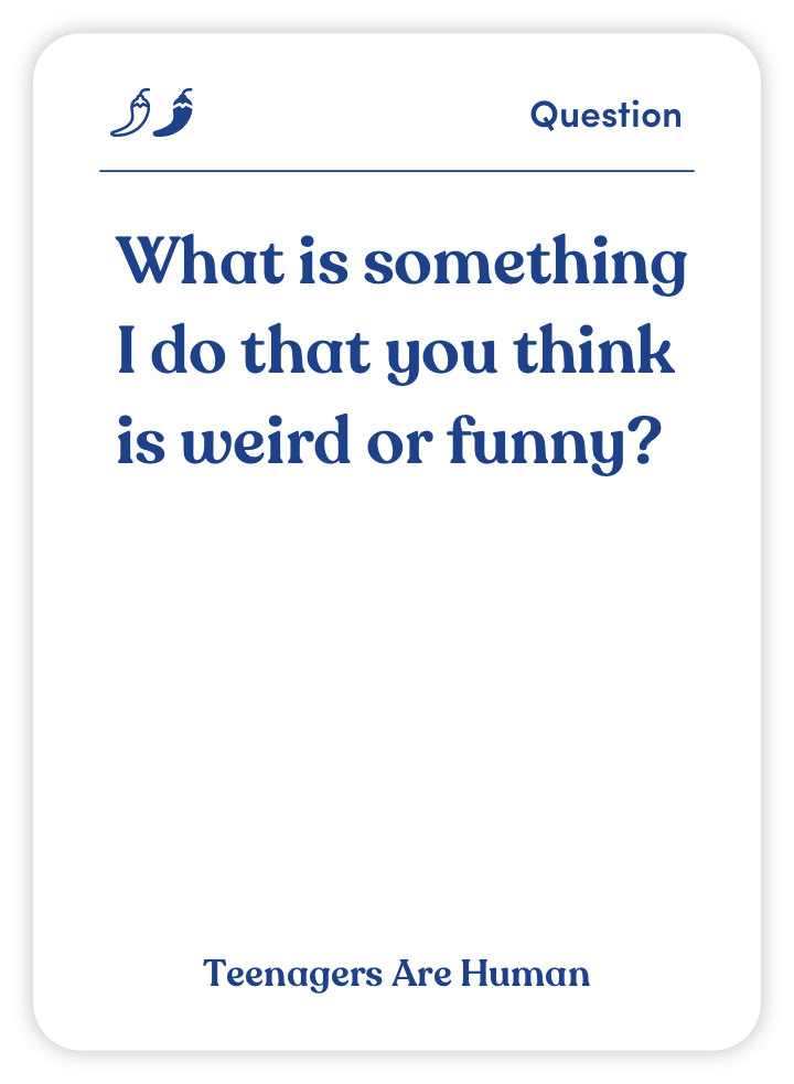 Card with question about doing something weird or funny.