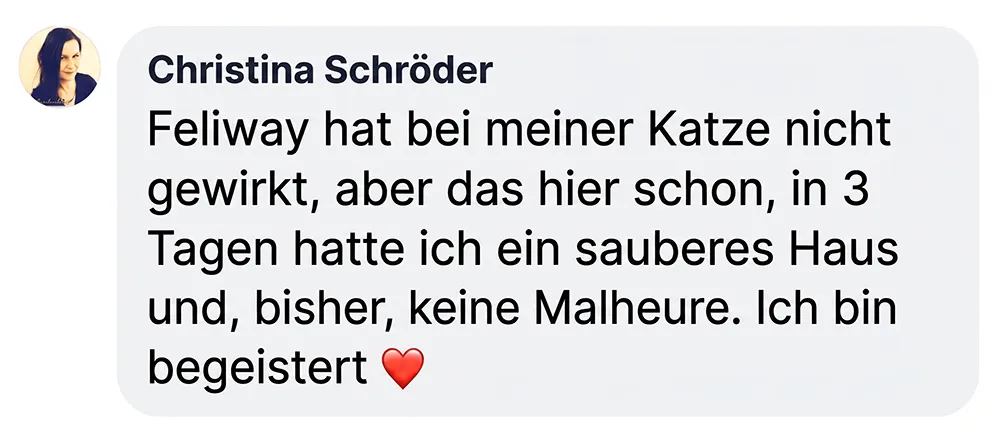 A screenshot of a customer review in German from Christina Schröder, with her profile picture.