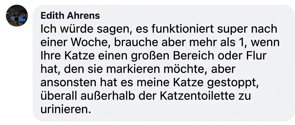 A screenshot of a customer review in German by a user named Edith Ahrens.